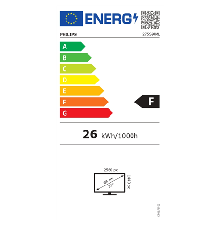 Philips Business Monitor 	275S9JML/00 27 ", VA, QHD, 2560 x 1440, 16:9, 4 ms, 300 cd/m², HDMI ports quantity 1, 75 Hz
