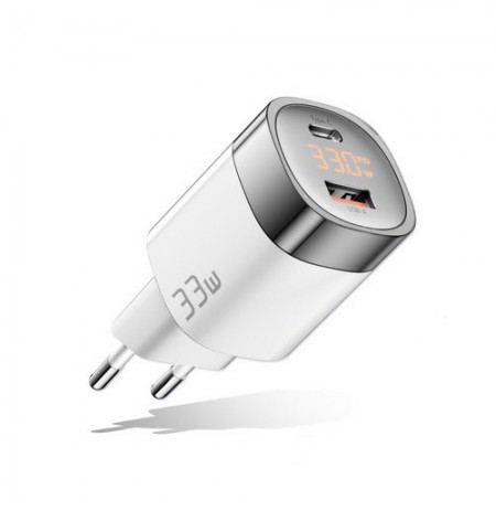 Kroviklis GaN USB Type-C, USB Type-A: 33W, PPS