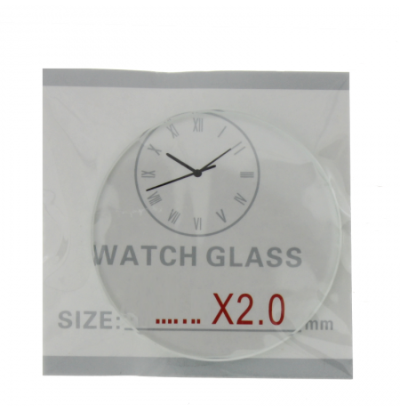 34.5X2,0mm Mineralinis. Laikrodžio stikliukas