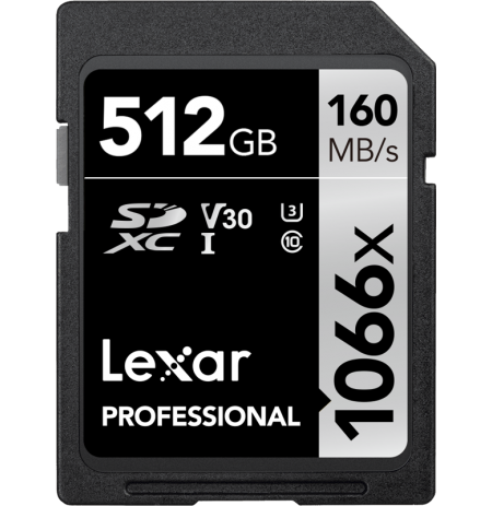 LEXAR PRO 1066X SDXC U3 (V30) UHS-II R160/W120 512GB