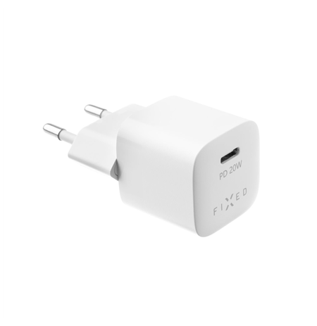Fixed Mini USB-C Travel Charger Fast charging, White, 20 W