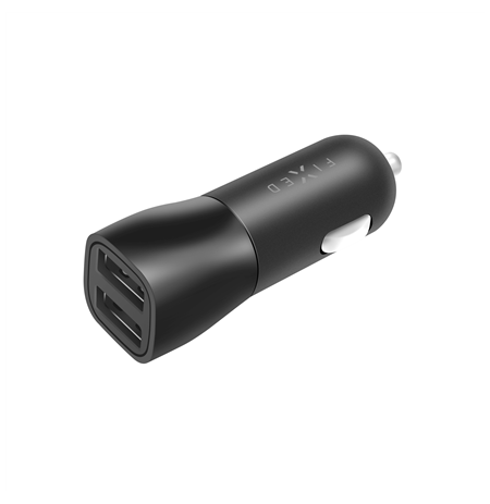 Fixed Dual USB Car Charger Black, 15 W