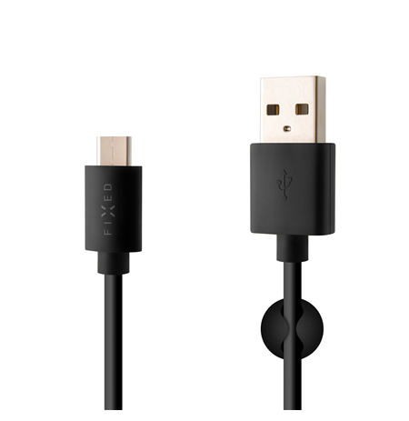Fixed Data And Charging Cable With USB/USB-C Connectors 2 m, Black