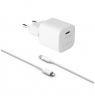 Fixed | Mini USB-C Travel Charger USB-C/Lightning Cable