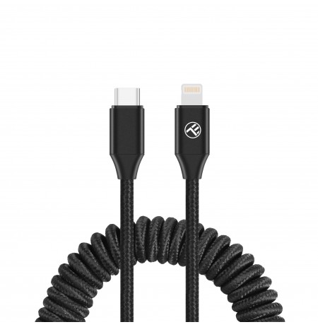 Tellur Extendable USB-C to Lightning Cable PD27W up to 1.8m Black