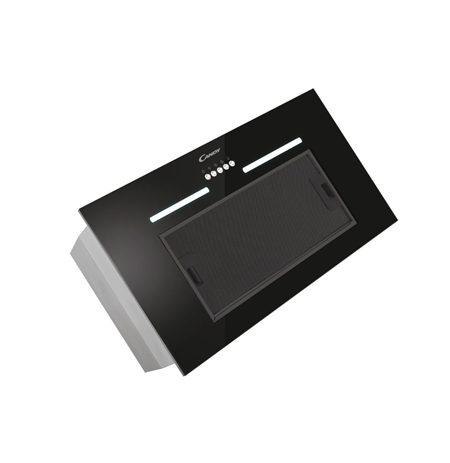 Candy Hood CPY5MBG Telescopic, Energy efficiency class C, Width 52 cm, 298 m³/h, Mechanical control, LED, Black Glass