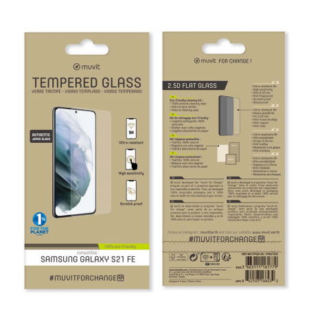 Samsung Galaxy S21 FE Tempered Glass  By Muvit Transparent