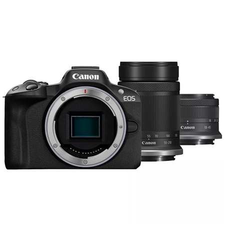 Canon EOS R50 + RF-S 18-45mm F4.5-6.3 IS STM + RF-S 55-210mm F5-7.1 IS STM (SIP) Megapixel 24.2 MP