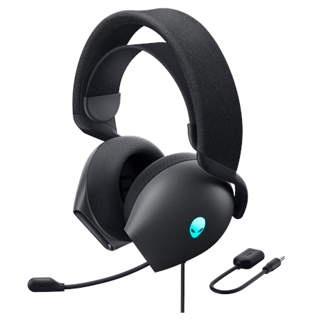 Dell Alienware Wired Gaming Headset AW520H Over-Ear, Built-in microphone, Dark Side of the Moon, Noise canceling