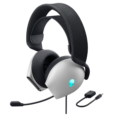 Dell Alienware Wired Gaming Headset AW520H Over-Ear, Built-in microphone, Lunar Light, Noise canceling