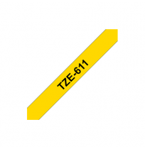Brother | TZe-611 Laminated Tape | Black on Yellow | TZe | 8 m | 6 cm