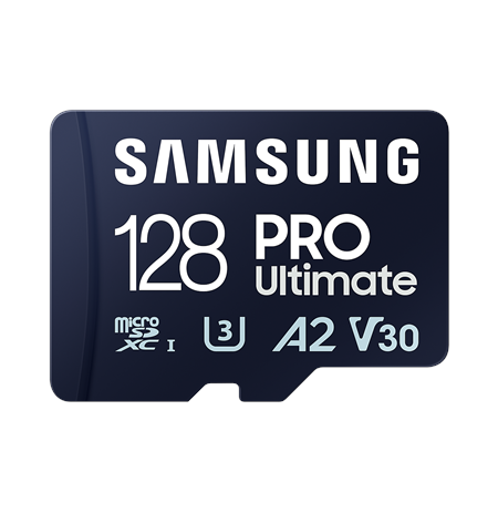 Samsung MicroSD Card PRO Ultimate 128 GB, microSDXC Memory Card, Flash memory class U3, V30, A2, SD adapter