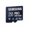 Samsung MicroSD Card with Card Reader PRO Ultimate 256 GB, microSDXC Memory Card, Flash memory class U3, V30, A2