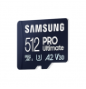 Samsung MicroSD Card with Card Reader PRO Ultimate 512 GB, microSDXC Memory Card, Flash memory class U3, V30, A2