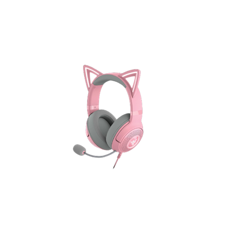 Razer Headset Kraken Kitty V2 Microphone, Quartz, Wired, On-Ear, Noise canceling