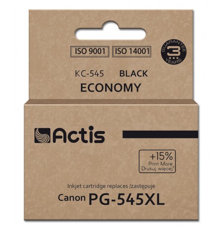 Actis KC-545 ink cartridge (Canon PG-545XL replacement, Supreme, 15 ml, 207 pages, black). Prints 15% more than OEM.