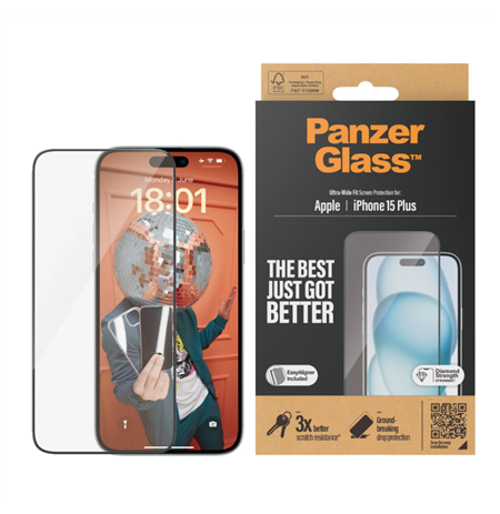 PanzerGlass Screen protector, Apple,  IPhone 15 Plus, Glass, Transparent