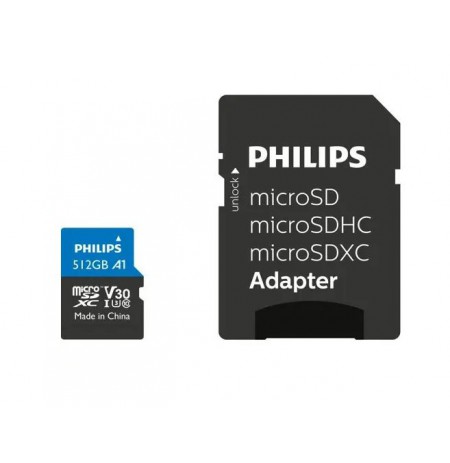 Philips MicroSDXC Card 512GB Class 10 UHS-I U3 incl. Adapter