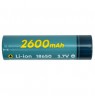 Akumuliatorius 18650, 3.7V, 1C, 2600mAh