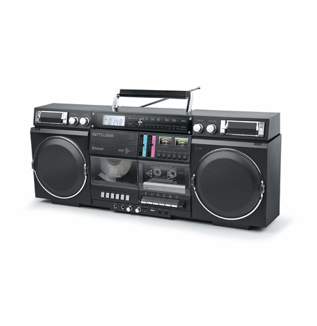 Muse Portable Bluetooth Radio CD Cassette Recorder M-380 GB AUX in, Black