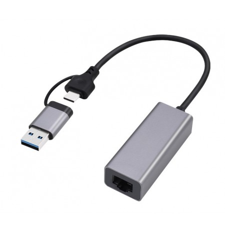 Gembird A-USB3AC-LAN-01 USB 3.1 + type-C Gigabit network adapter, space grey