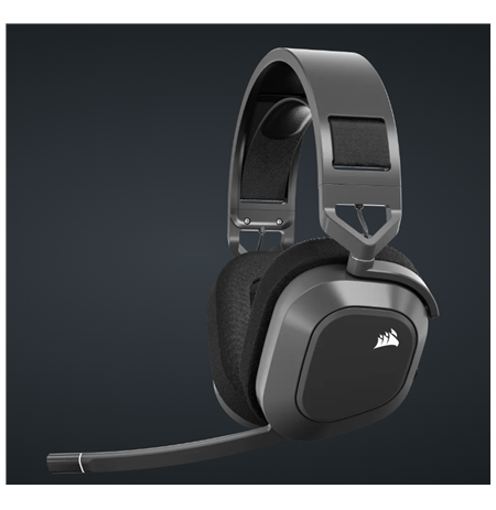 Corsair Gaming Headset HS80 Max Steel Gray, Over-Ear, Wireless, Bluetooth