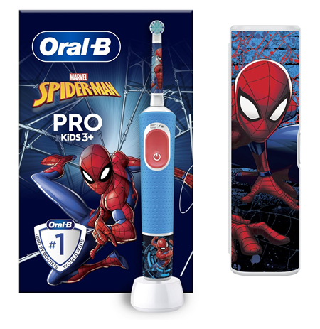 Oral-B Electric Toothbrush with Travel Case Vitality PRO Kids Spiderman  Rechargeable For children Number of brush heads include