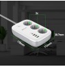 Tellur Smart WiFi Power Strip 3 Outlets, PD30W, QC18W, 2xUSB 2.4A 2500W 10A 2m