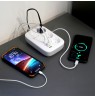 Tellur Smart WiFi Power Strip 3 Outlets, PD30W, QC18W, 2xUSB 2.4A 2500W 10A 2m