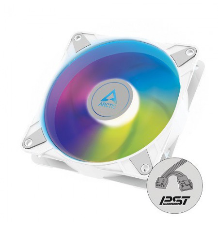 ARCTIC P12 PWM PST A-RGB korpuso ventiliatorius, 4-pin, 120mm, baltas