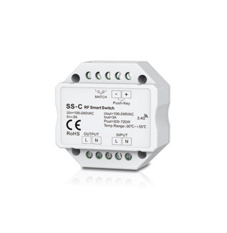 SS-C vieno kanalo 230V valdiklis be pritemdymo funkcijos + Push Key