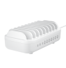 USB įkrovimo stotelė DELTACO, 10 prietaisų, 7x USB-A 2.4 A, 3x USB-C PD 20 W, balta / 1902132