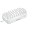 USB įkrovimo stotelė DELTACO, 10 prietaisų, 7x USB-A 2.4 A, 3x USB-C PD 20 W, balta / 1902132