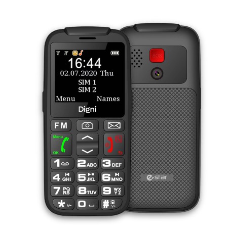 eSTAR Digni Talk Senior Phone  Dual SIM Black  Black