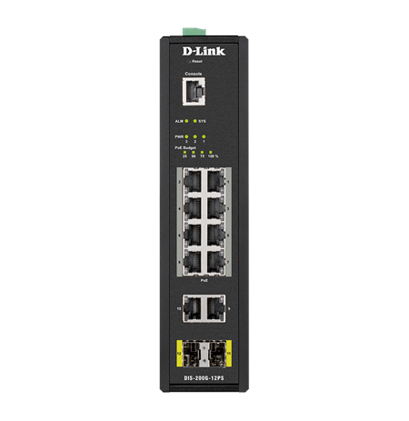 D-LINK DIS-200G-12PS L2 Managed Industrial Switch with 10 10