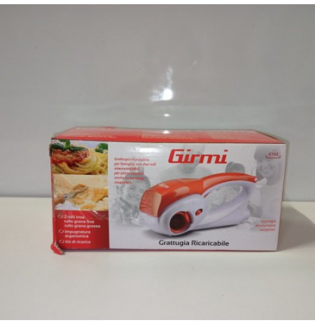 Girmi GT0201 GT02 Grater with Stainless Steel Wheels - White/Red