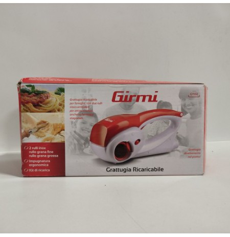 Girmi GT0201 GT02 Grater with Stainless Steel Wheels - White/Red