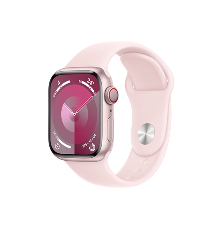 Apple Apple Watch Series 9 GPS + Cellular 41mm Pink Aluminium Case with Light Pink Sport Band - M/L Apple