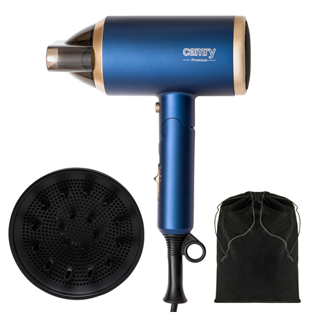 Camry Hair Dryer CR 2268 1800 W Number of temperature settings 2 Ionic function Diffuser nozzle Blue/Gold