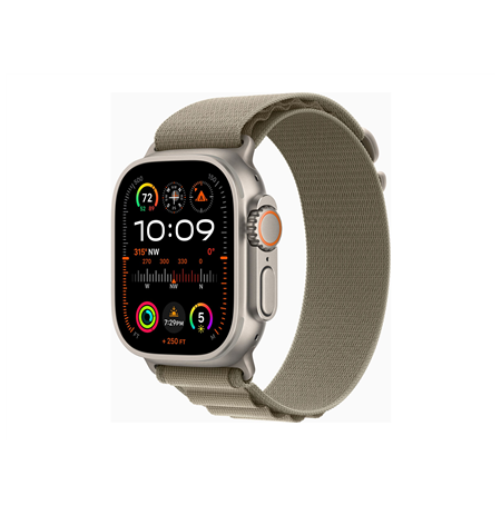 Apple Apple Watch Ultra 2 GPS + Cellular, 49mm Titanium Case with Olive Alpine Loop - Large Apple