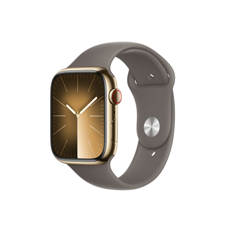 Apple Apple Watch Series 9 GPS + Cellular 45mm Gold Stainless Steel Case with Clay Sport Band - M/L Apple