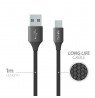 Data Cable USB to Type-C 12W Fabric 1m By Fonex Black