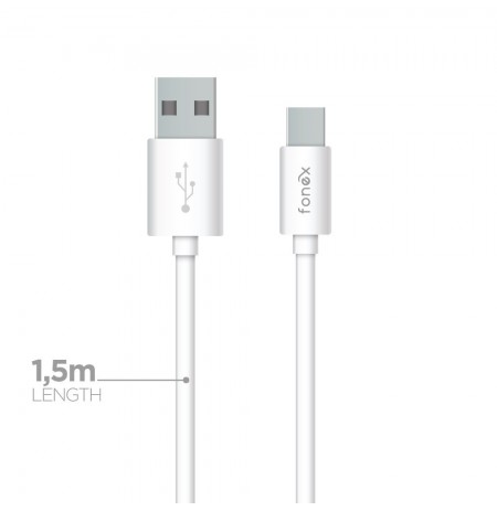Data Cable USB to Type-C 25W 1.5m By Fonex White