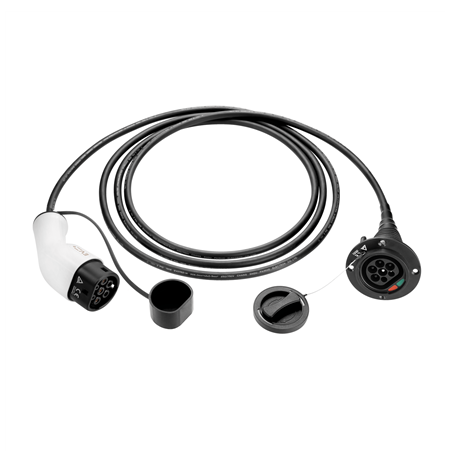 EV+ Charging Cable Extender Type 2 32A 3 phase 5m EV+ 	EV-CB-EXT-T2-32-3P-W-5m 	EV+ Charging Cable Extender Type 2 32A 3 phase 5