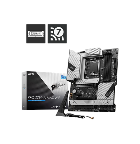 MSI PRO Z790-A MAX WIFI Processor family Intel Processor socket LGA1700 DDR5 UDIMM Supported hard disk drive interfaces SATA, M.