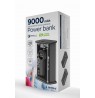 Gembird PB09-TQC3-01 Transparent QC3.0 quick charging power bank, 9000 mAh, black
