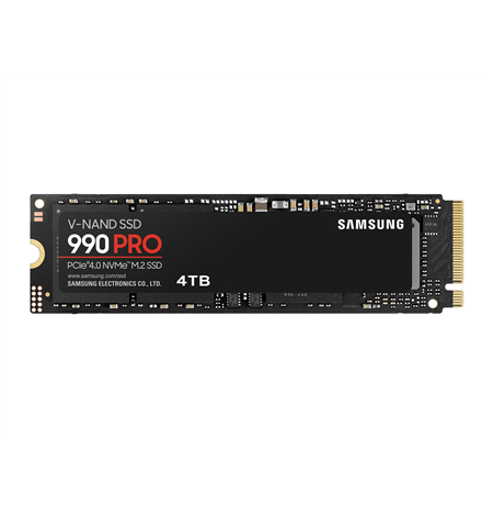 Samsung 990 PRO 4000 GB SSD form factor M.2 2280 SSD interface NVMe Write speed 6900 MB/s Read speed 7450 MB/s