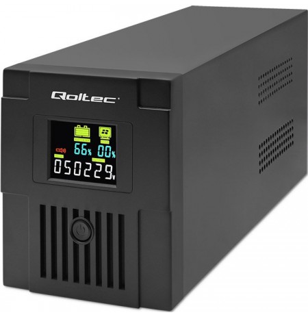 Qoltec 53771 Uninterruptible Power Supply Line Interactive | Monolith | 2000VA | 1200W | LCD | USB