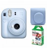 Momentinis fotoaparatas instax mini 12 PASTEL BLUE+instax mini glossy (10pl)+originalus dėklas