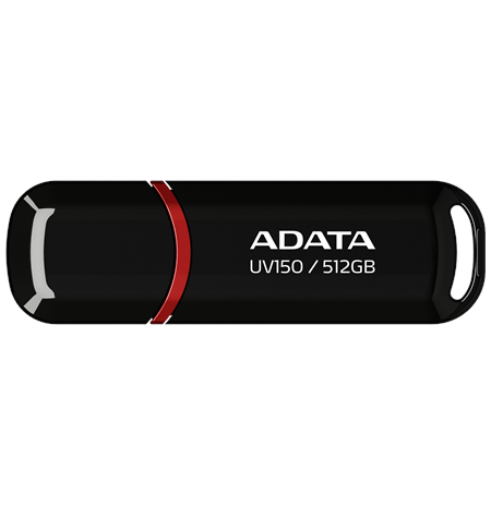 ADATA USB Flash Drive UV150 512 GB USB 3.2 Gen1 Black